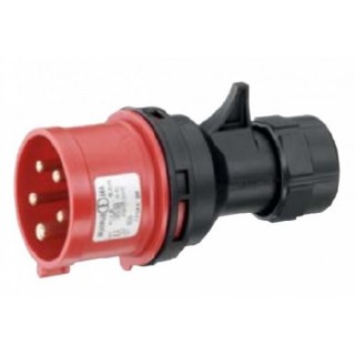 Силовая кабельная вилка 32 А ампер IP44 3P+N+E пять полюсов 400В